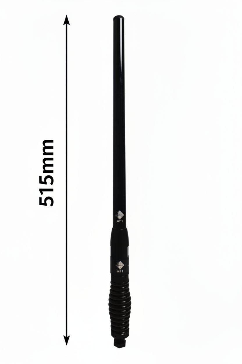 RFI 3dBi Heavy Duty UHF Fibreglass Antenna - 515mm Replaceable Whip